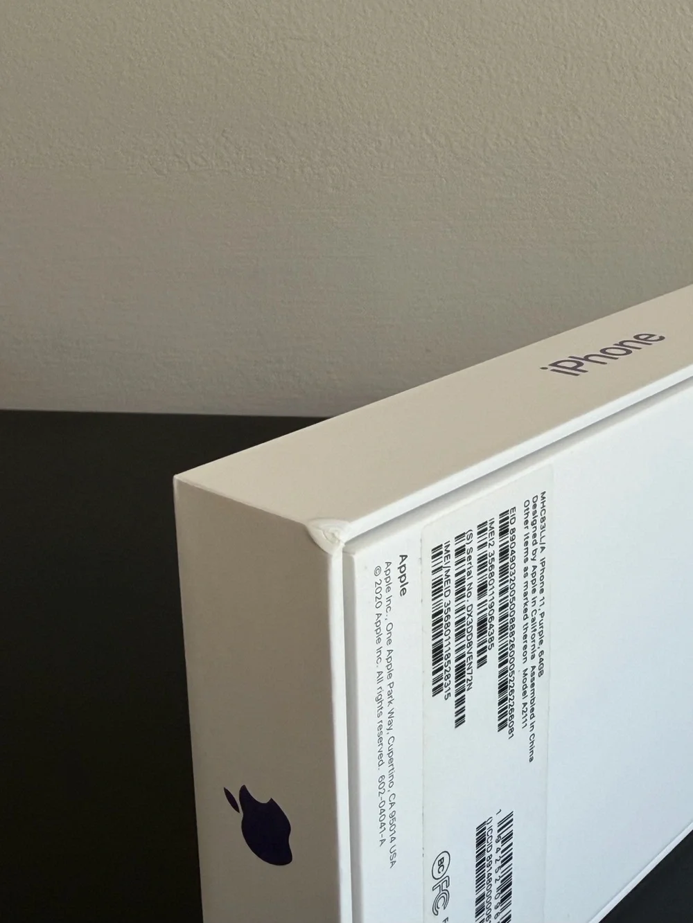 Apple iPhone 11 Purple Retail Box Only w/ Inserts & SIM Tool 64GB - NO PHONE